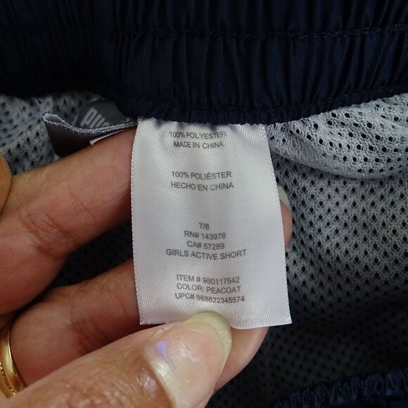 Puma Active Athletic Shorts Girls Size 7 8 Blue Red Mesh Liner Running Training - Picture 6 of 7